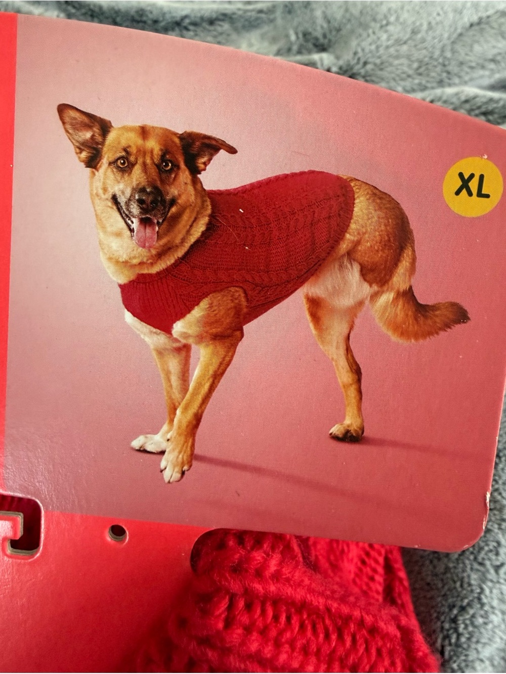 Boots & Barkley XL Dog Sweater Red Cable Knit Winter - For Dogs Up To 100 Lbs.